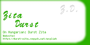 zita durst business card